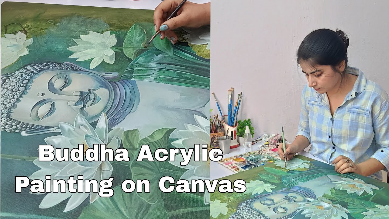 Gautam Buddha Acrylic Painting on Canvas
