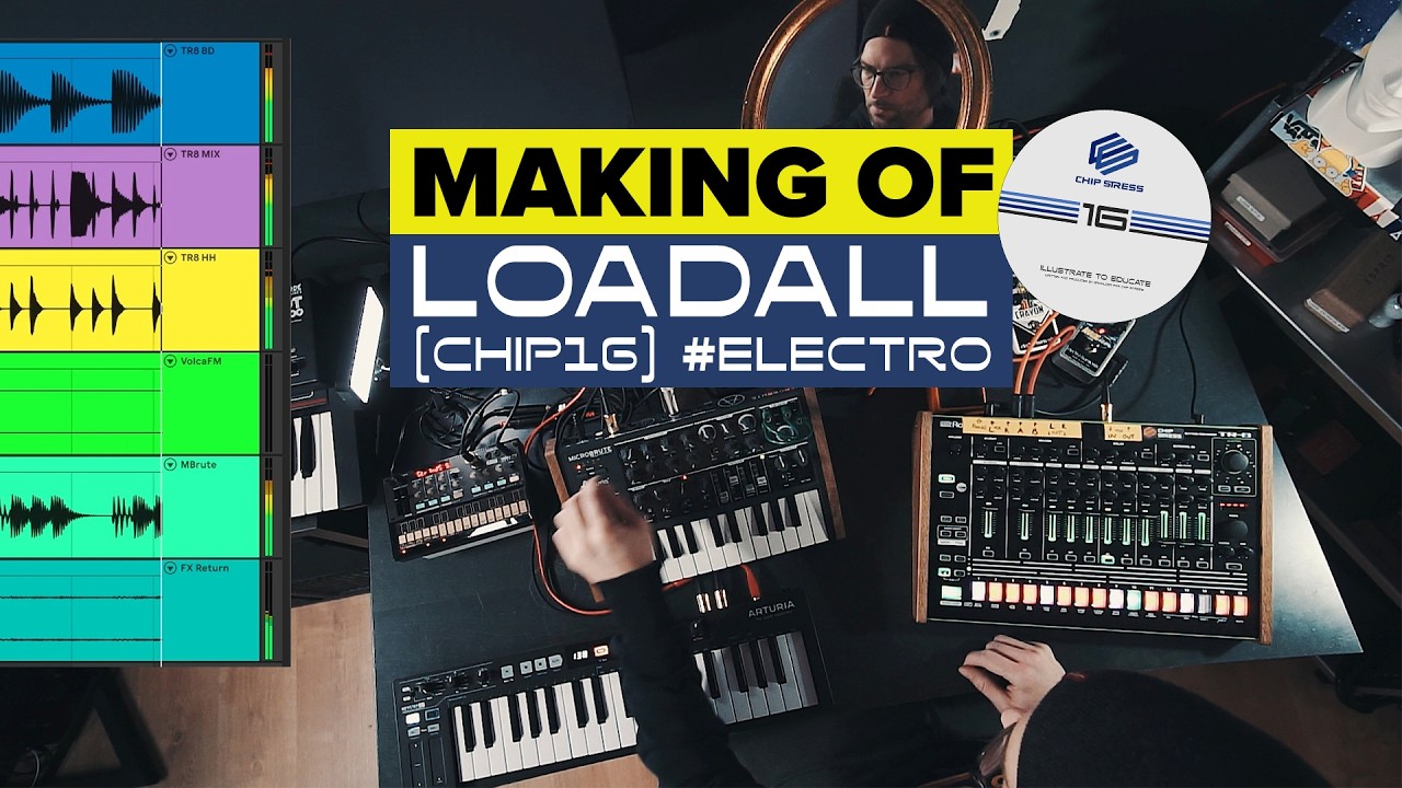Loadall (CHIP16) Making Of Jam & Playthrough (Roland TR8, Arturia MicroBrute)