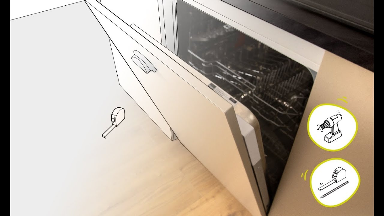 Cuisine équipée : poser un lave-vaisselle avec porte à glissières en vidéo