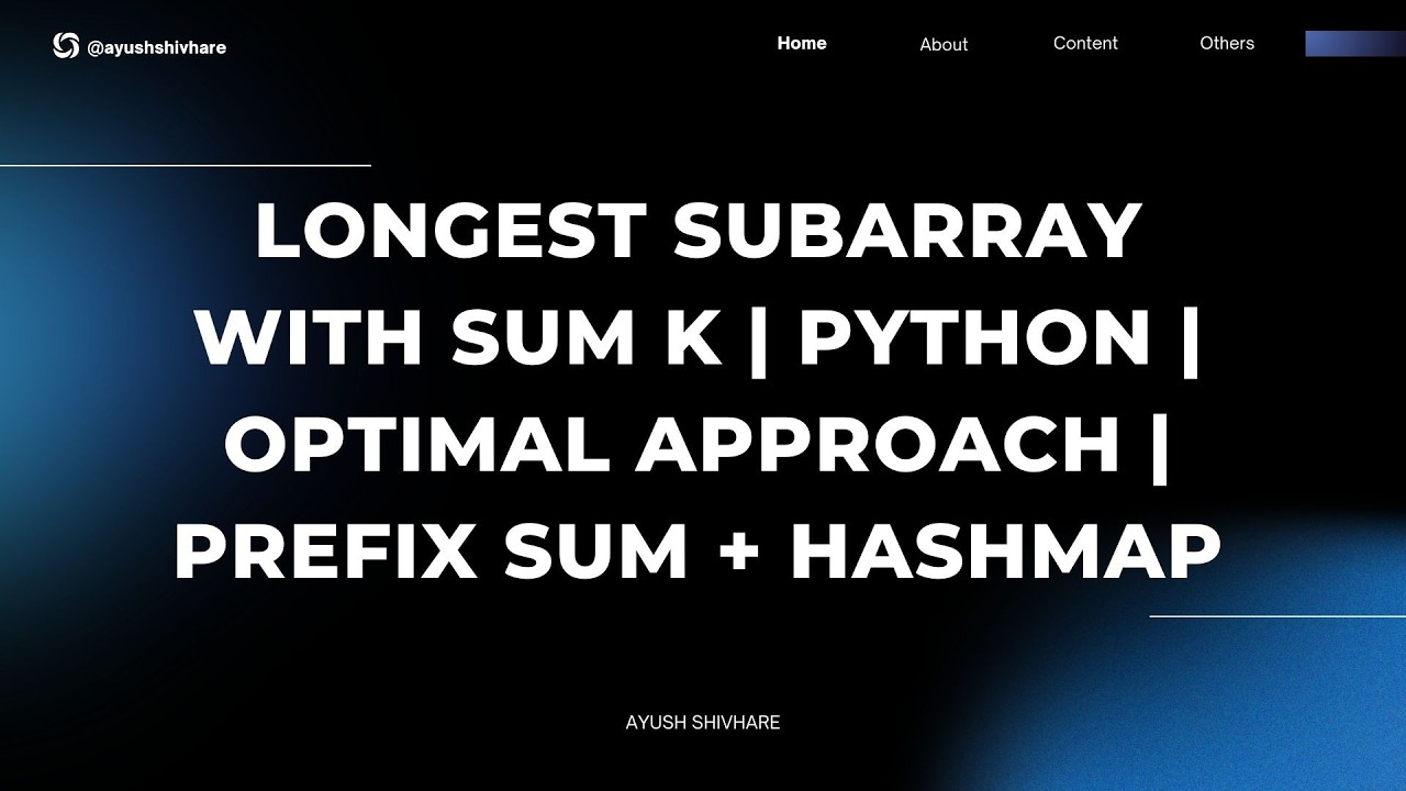 Longest Subarray with Sum K