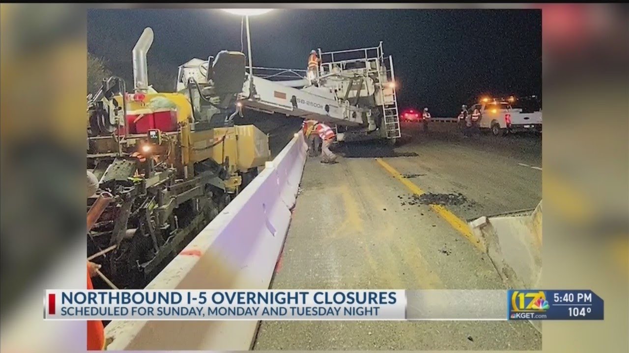 Nighttime northbound I-5 lanes closed for freeway repairs