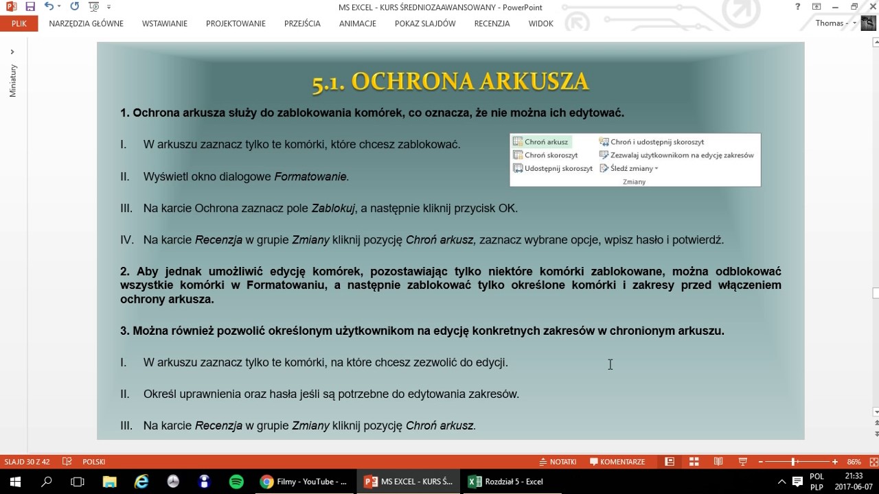 5.1. Ochrona arkusza