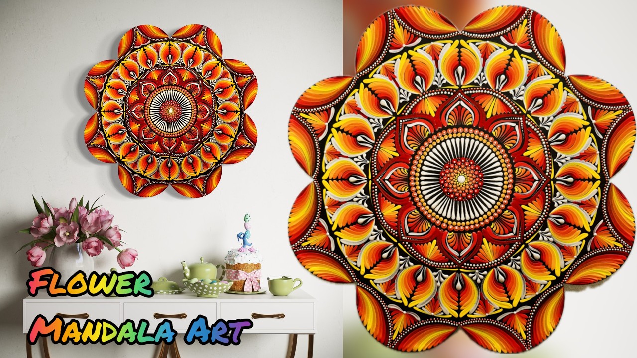Create STUNNING Dot Mandala Art with Red Orange and Yellow