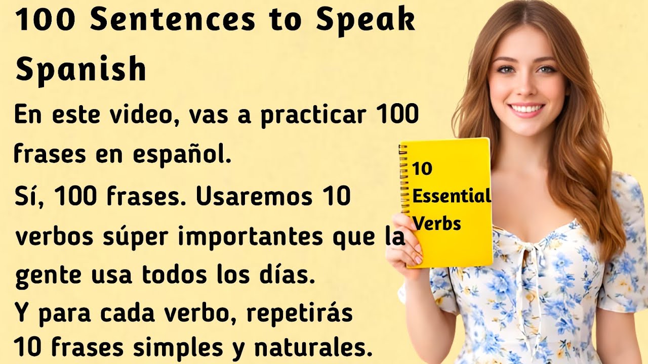 10 verbos esenciales + historia । Spanish Shadowing for Beginners (A1-A2):10 Essential Verbs + Story