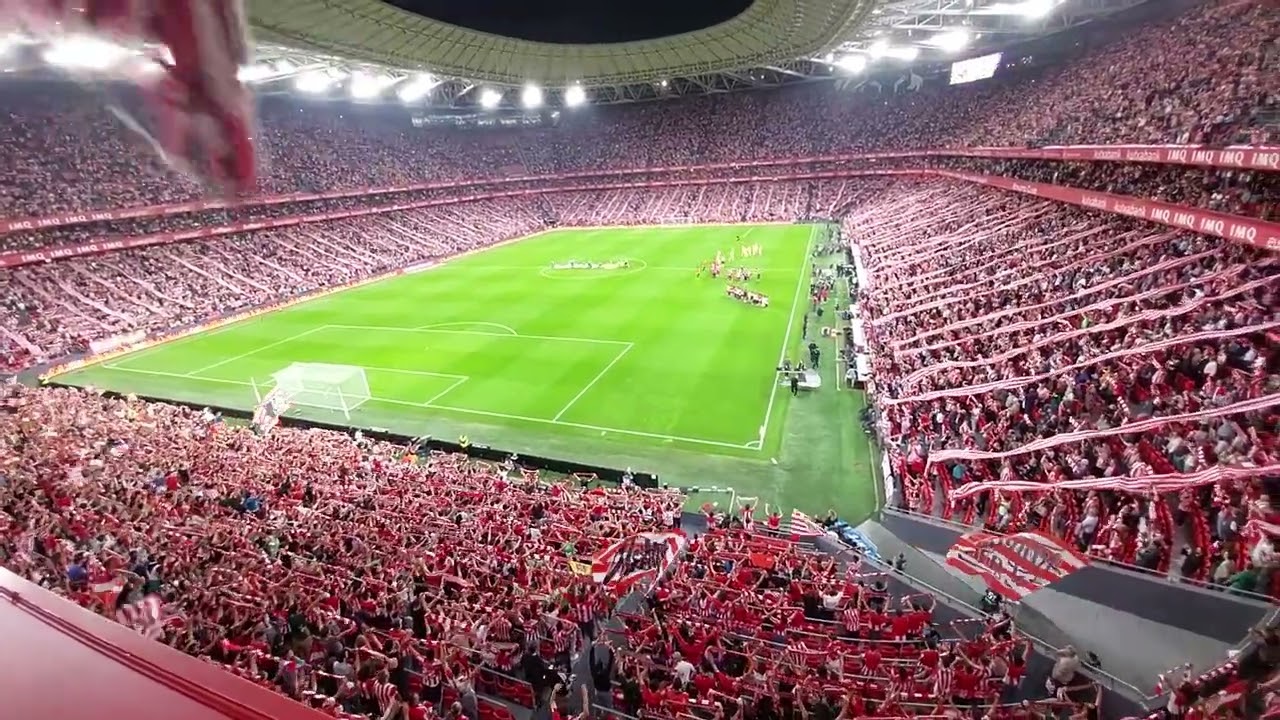 Himno del Athletic y alineación inicial contra el Atlético de Madrid Liga 15/10/2022
