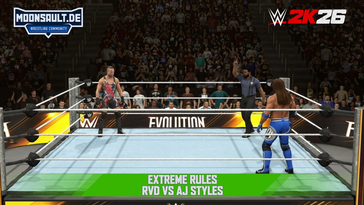 WWE 2K26 - Extreme Rules - Rob Van Dam vs AJ Styles - New Thumbtacks