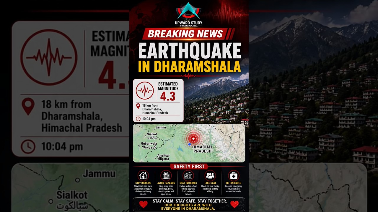 🚨 Breaking News | Earthquake Felt Near Dharamshala 🌍