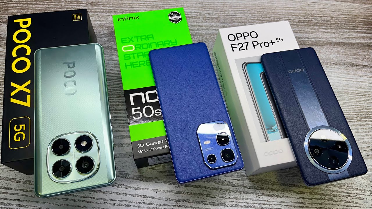 Infinix Note 50s 5g vs Poco X7 5g vs Oppo F27 Pro+ 5g - Best Curved Display Smartphone Under ₹16,000