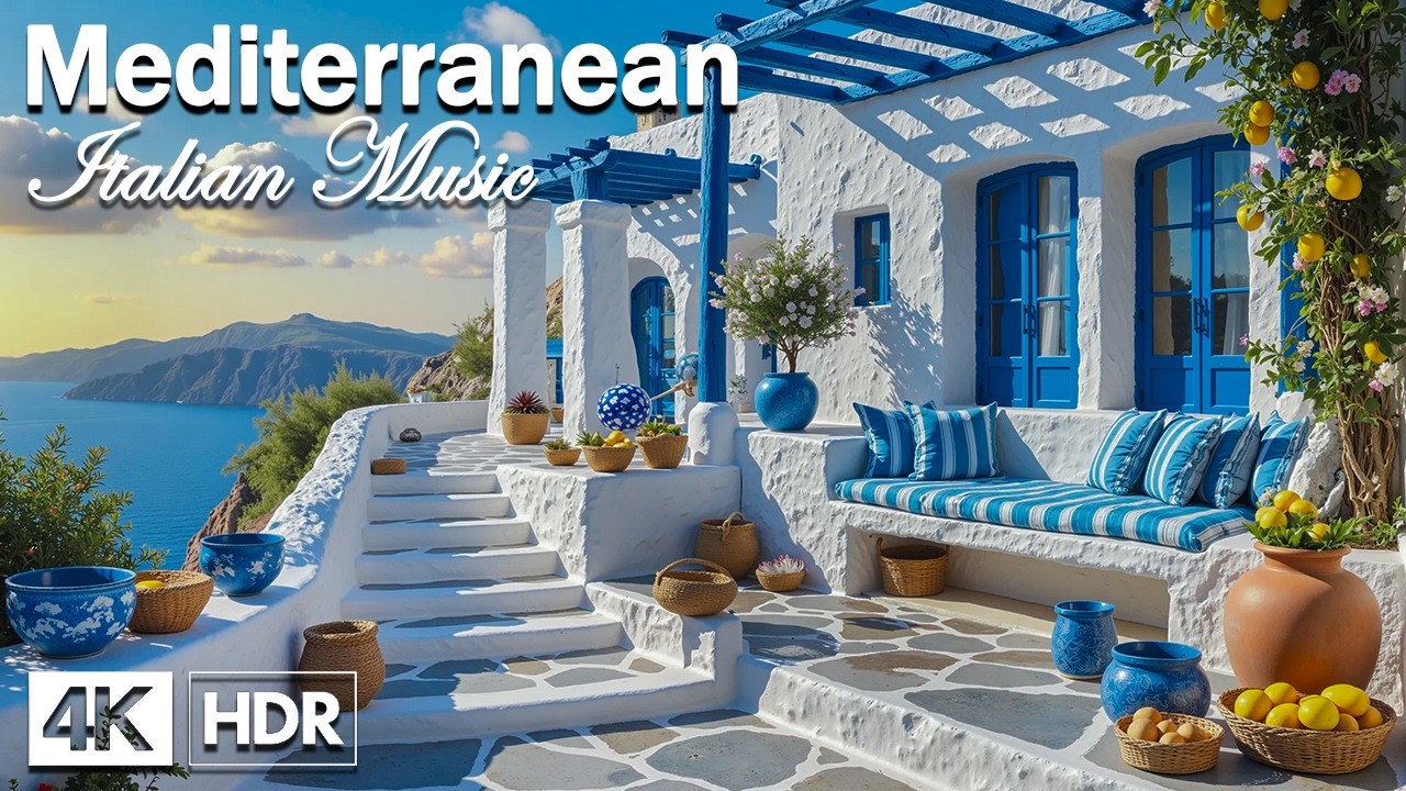 Romantic Mediterranean Instrumentals 🎶🌊 Relaxing Italian Coastal Views & Chill Guitar 4K
