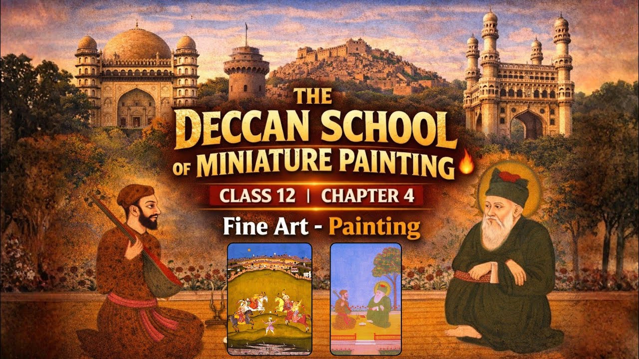 The Deccan School of Miniature Painting 🔥 Class 12 | Chapter 4 Full Hindi Explanation | Fine Arts