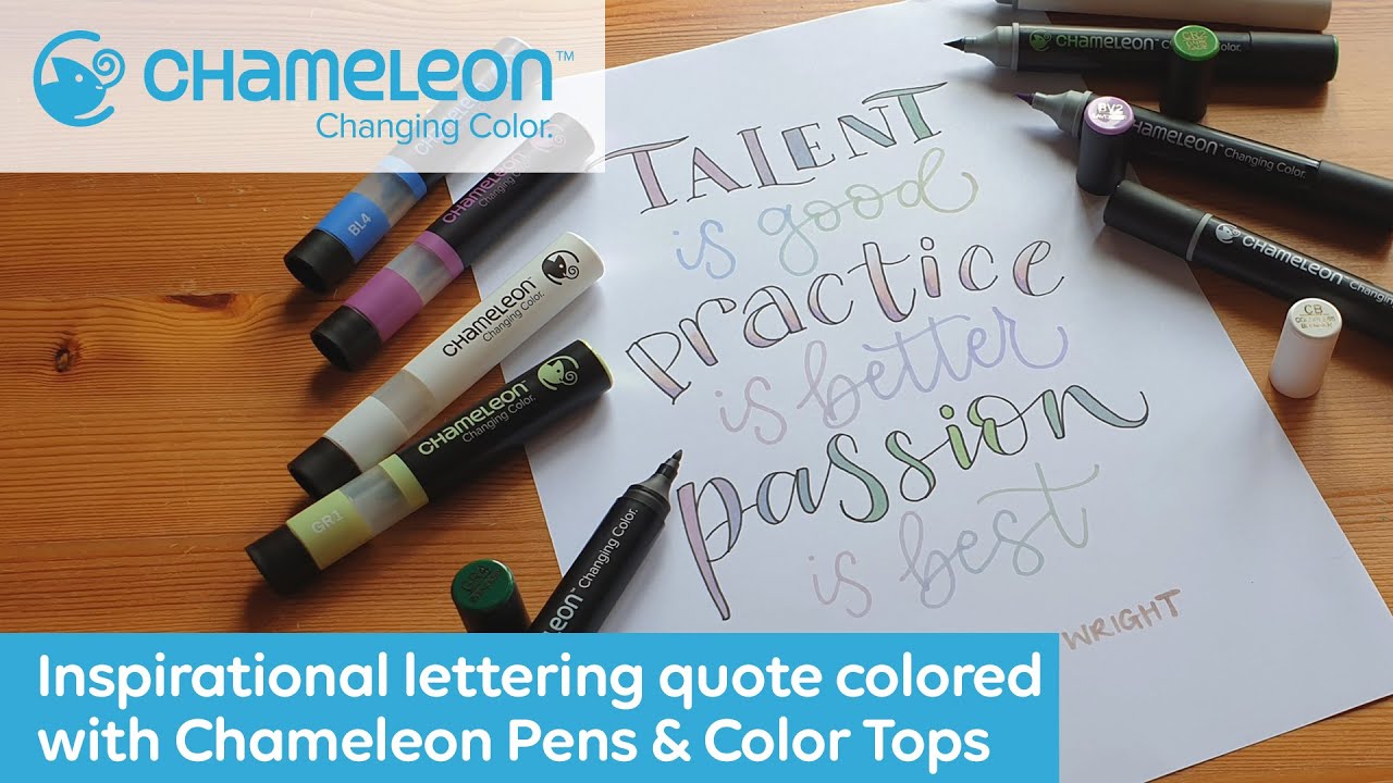 Inspirational lettering quote colored with Chameleon Pens & Color Tops by Inviting Writing