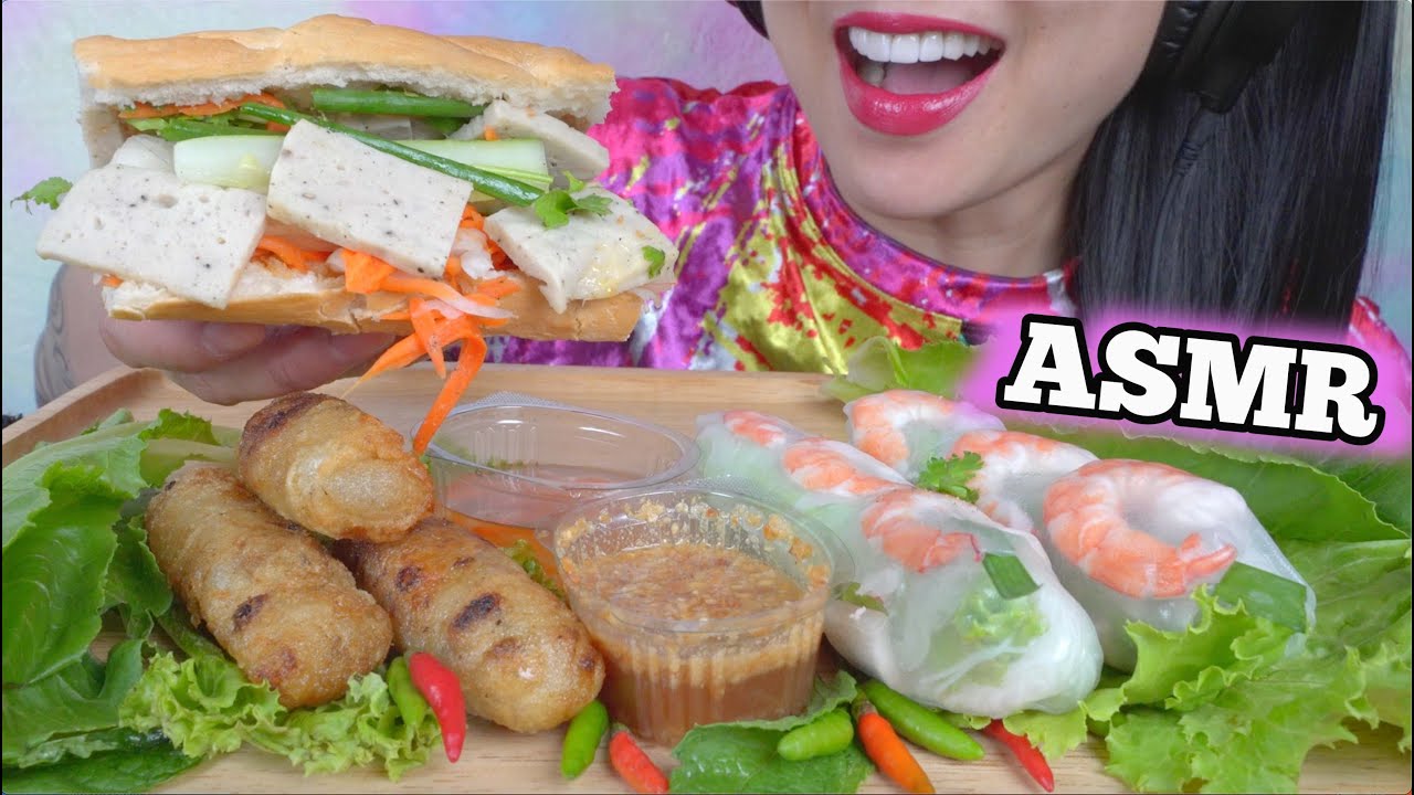 ASMR VIETNAMESE FOOD *FRIED ROLL + SALAD ROLL (EATING SOUNDS) NO TALKING | SAS-ASMR