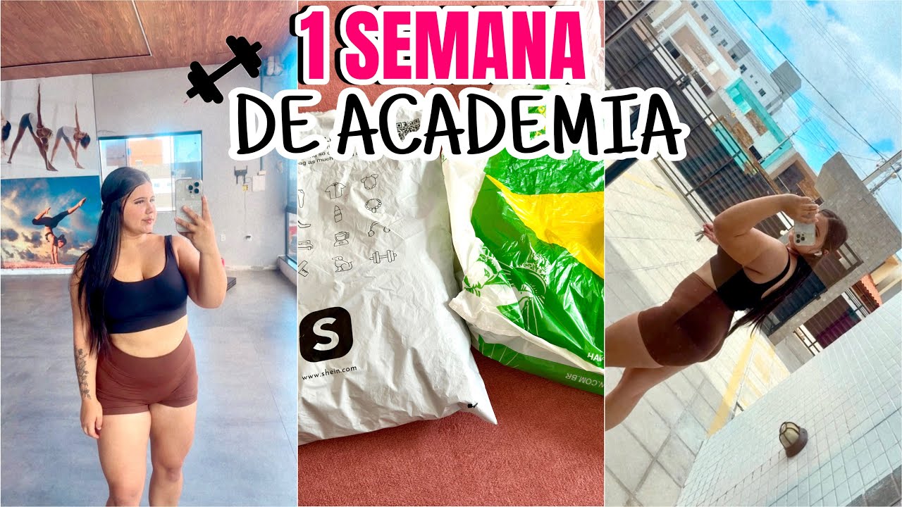 VLOG: COMPRINHAS DE ROUPAS DE ACADEMIA NA SHEIN | 1 SEMANA DE TREINO 🏋️‍♀️