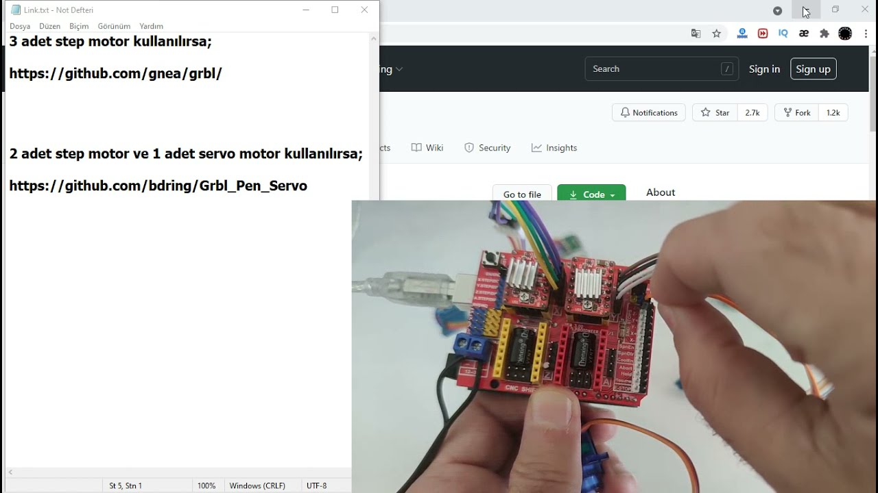 ARDUINO CNC SHIELD İLE Z EKSENİNDE SERVO MOTOR KULLANIMI | SERVO MOTOR USAGE IN Z AXIS WITH ARDUINO