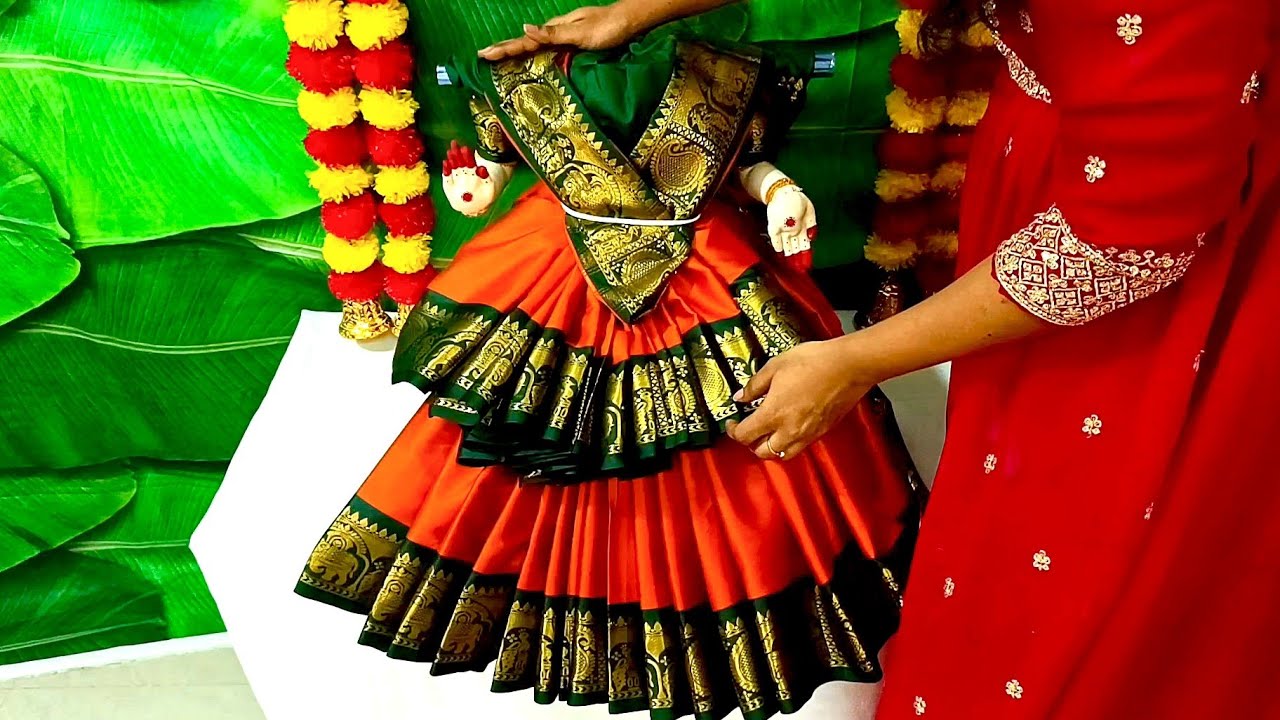 Quick and Easy Varamahalakshmi Saree Draping 🪷 How to Drape Saree for Varamahalakshmi#trending#viral