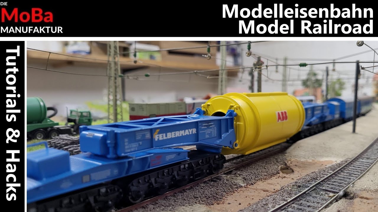 Modelleisenbahn H0 - TUTORIAL Bau eines Felbermayr Schwertransportes mit Tragschnabelwagen Anlage