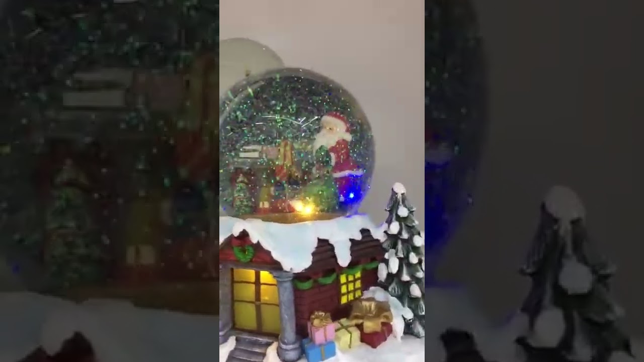 Snow Globe Custom Transparent Glass Water Ball Ornament Music Snowflake