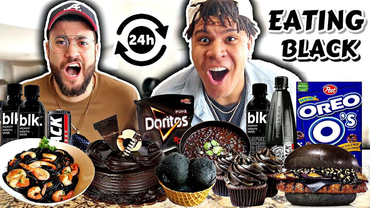 I ONLY ATE BLACK FOODS FOR 24 HOURS (IMPOSSIBLE CHALLENGE)