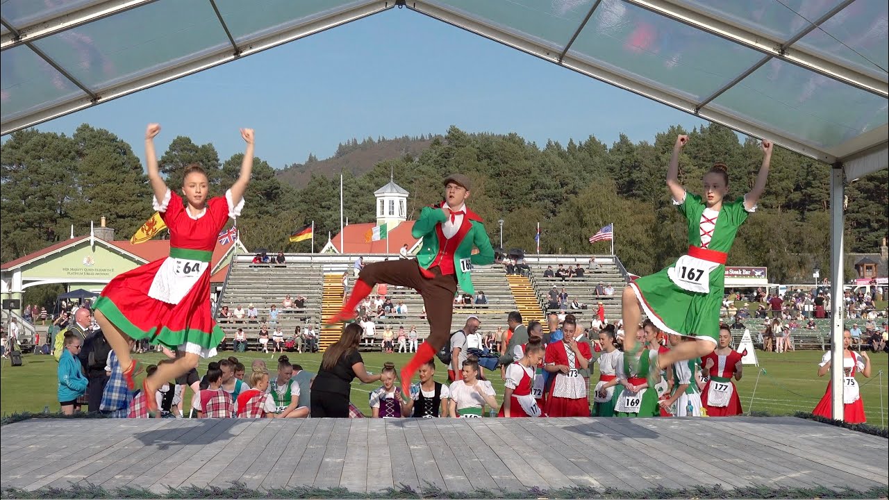 A Scottish 'Irish Jig' dance competition held during 2024 Braemar Gathering Highland Games Scotland
