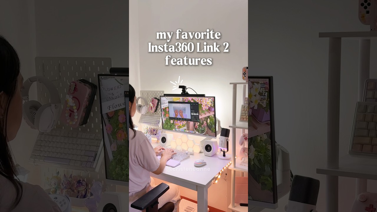 Insta360 Link2 4k AI Webcam features #insta360 #webcam #desksetup #gamingsetup