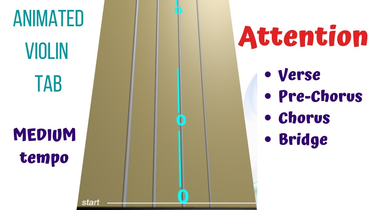 ATTENTION 🎧 Charlie Puth — Violin Tutorial | LIVE Violin | Animated Violin TAB | MEDIUM Tempo