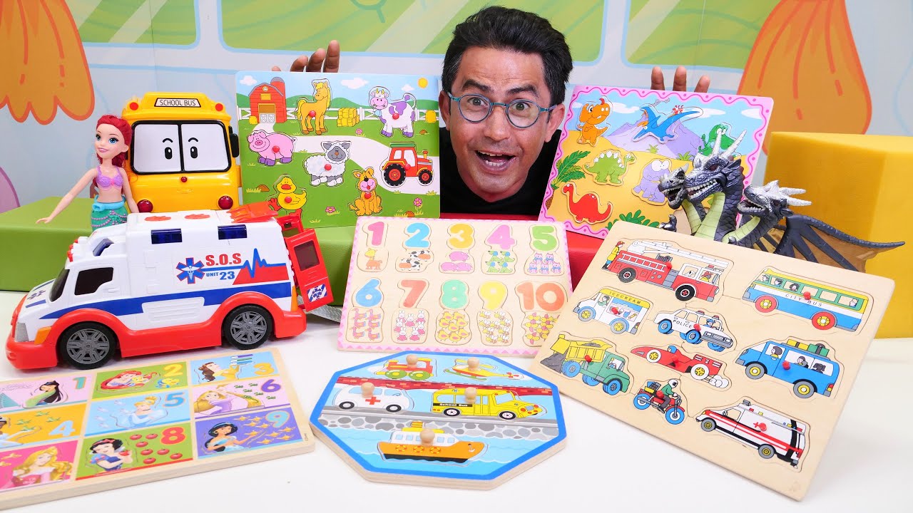 Okul öncesi eğitim. Arı Maya ile Nail Baba kutudan çıkan puzzle parçalarını yerleştiriyor!