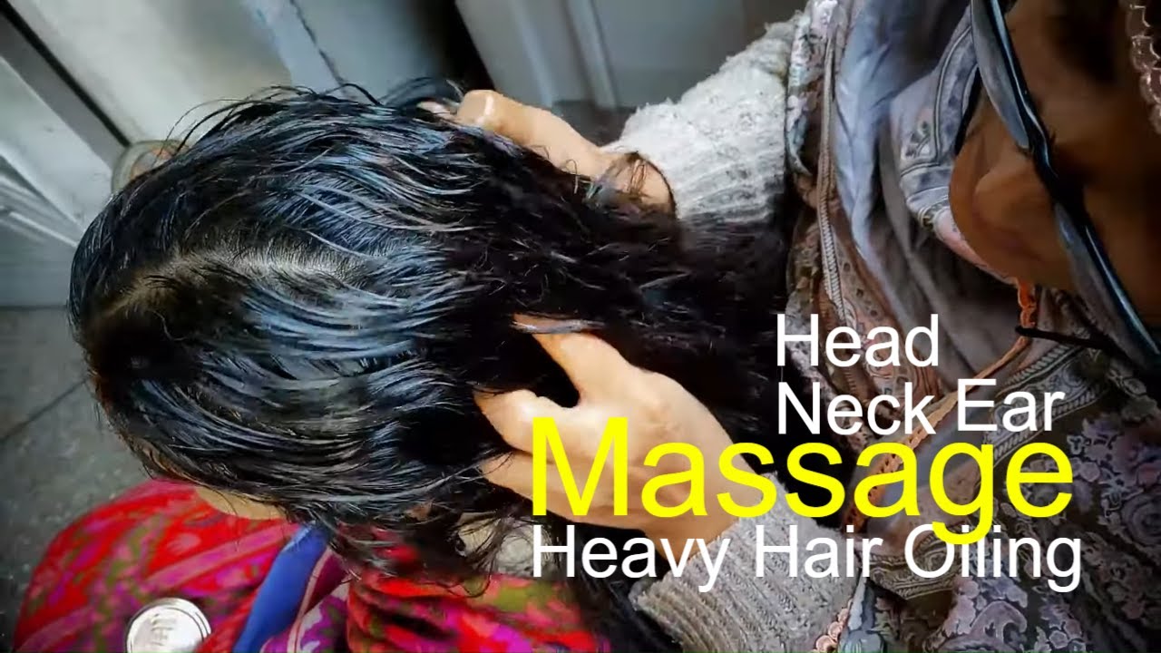 Heavy Hair Oiling Head Neck Ear Massage | ASMR Pakistan