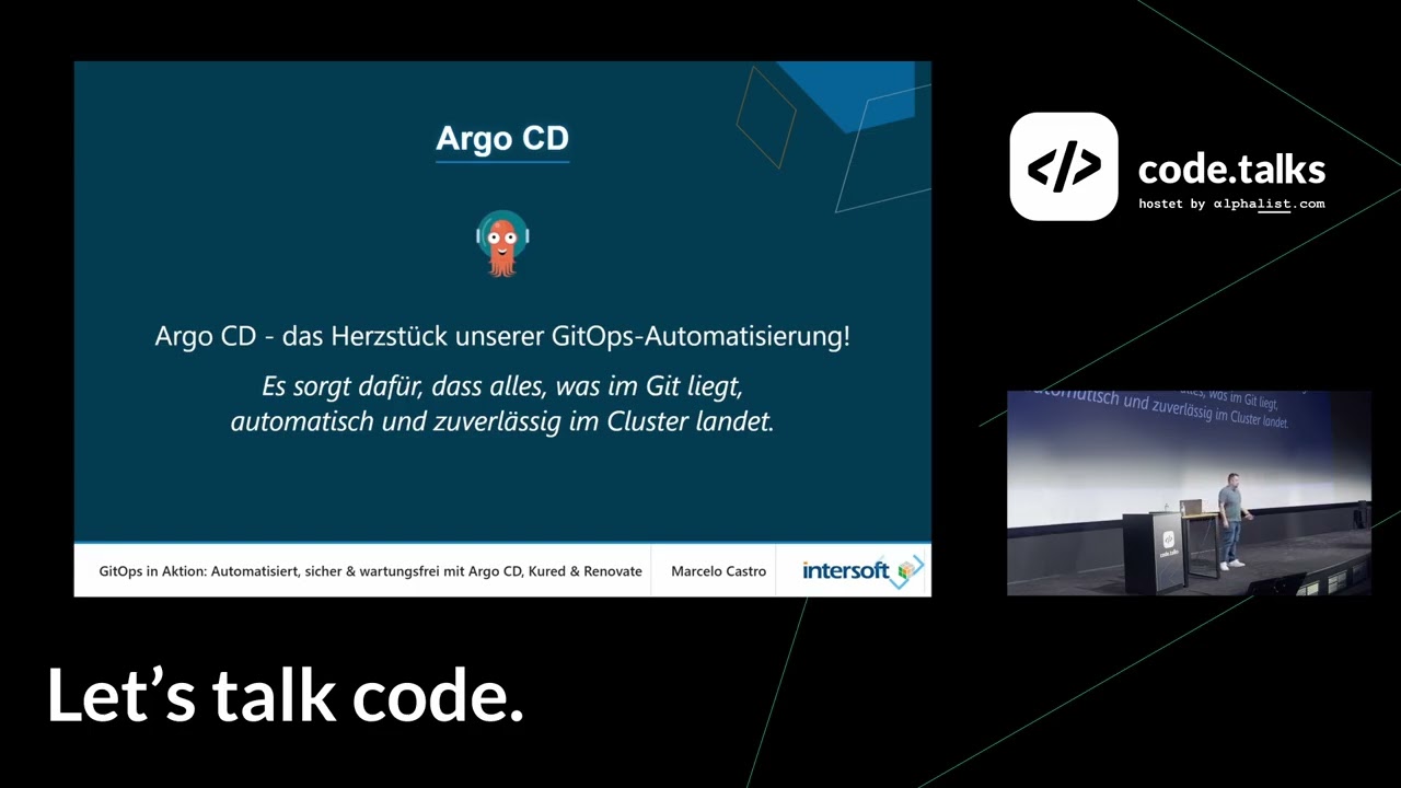 GitOps: Automatisiert, sicher & wartungsfrei mit ArgoCD, Kured & Renovate - Castro | code.talks 2025