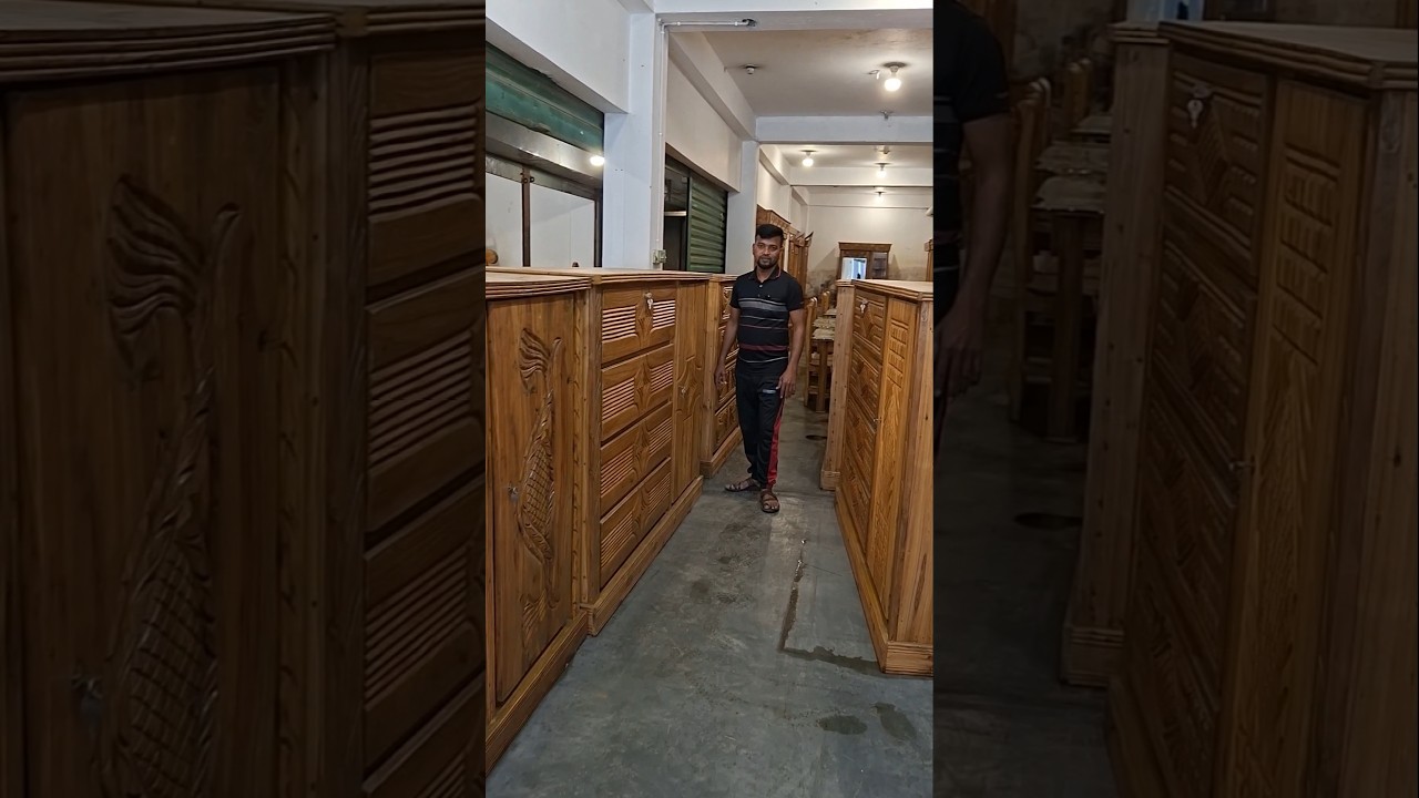 সলিড আকাশমনি কাঠের ওয়ারড্রপ তৈরি করল মা ফার্নিচার একদম মজুরির দামেই!