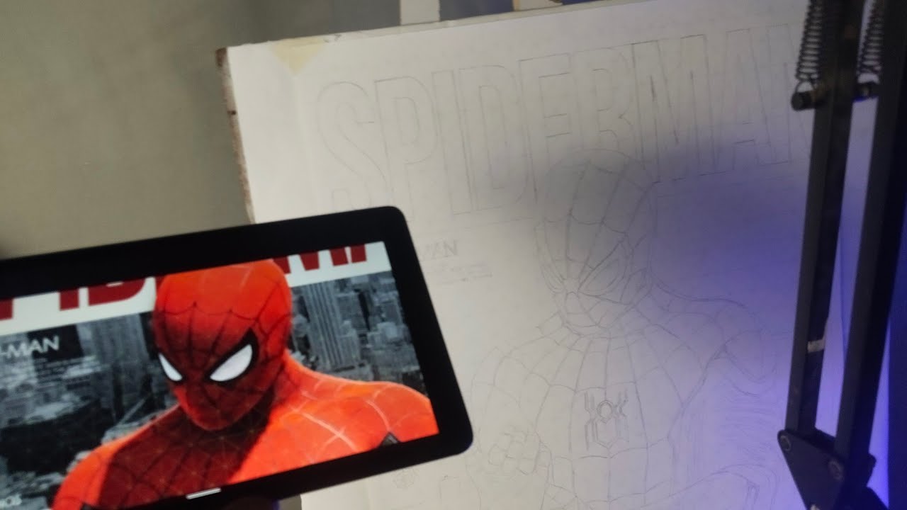 :Spiderman Outline Drawing ✏️ | Brustro Colour Pencil Art Process