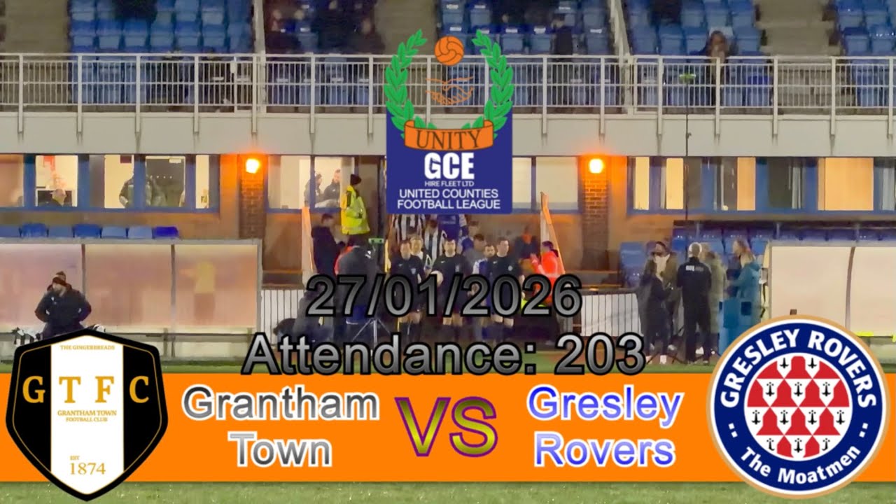 Grantham Town 4-2 Gresley Rovers, United Counties Premier Division North, 27/01/2026