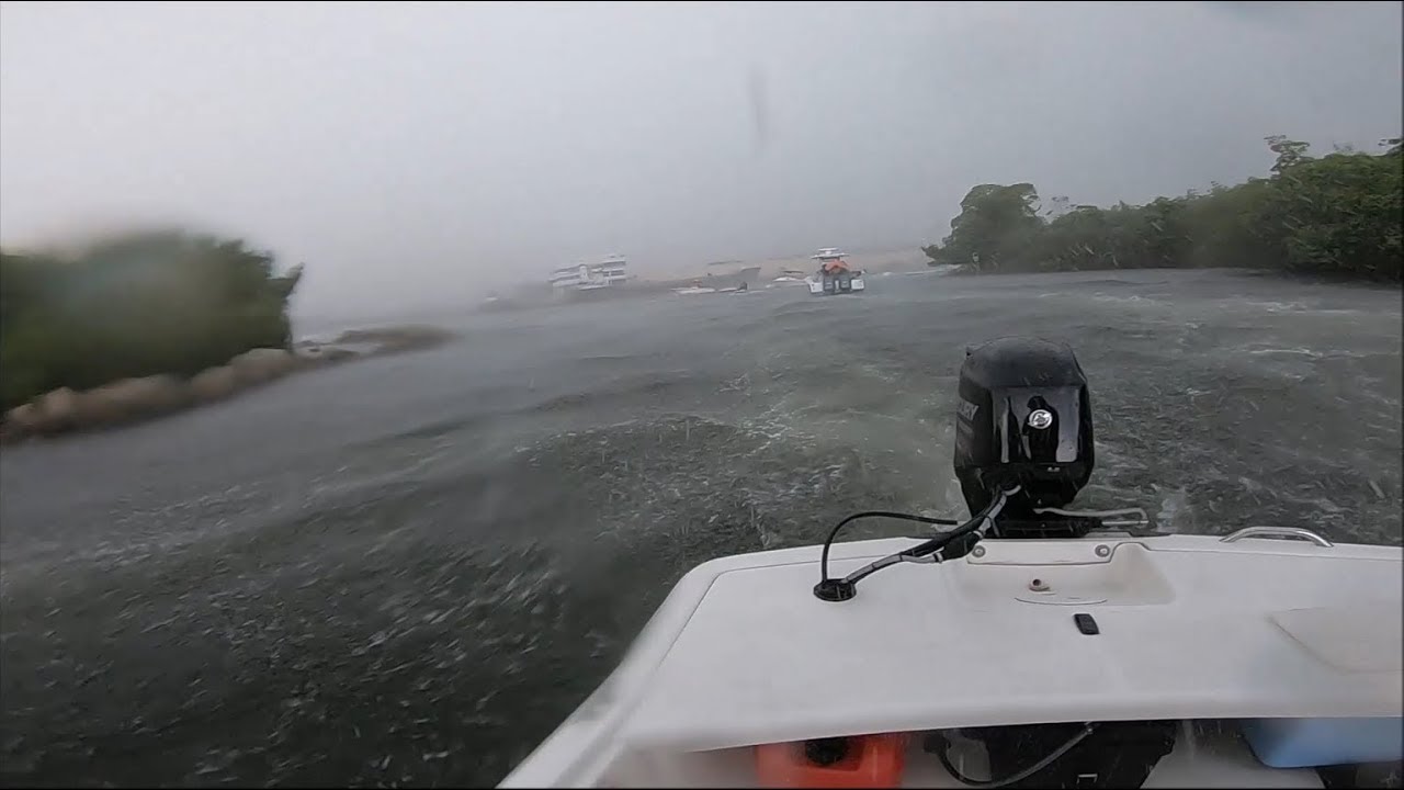Caught in a storm fishing the inlet in a small boat! Sunday funday on the Mako pro skiff 17