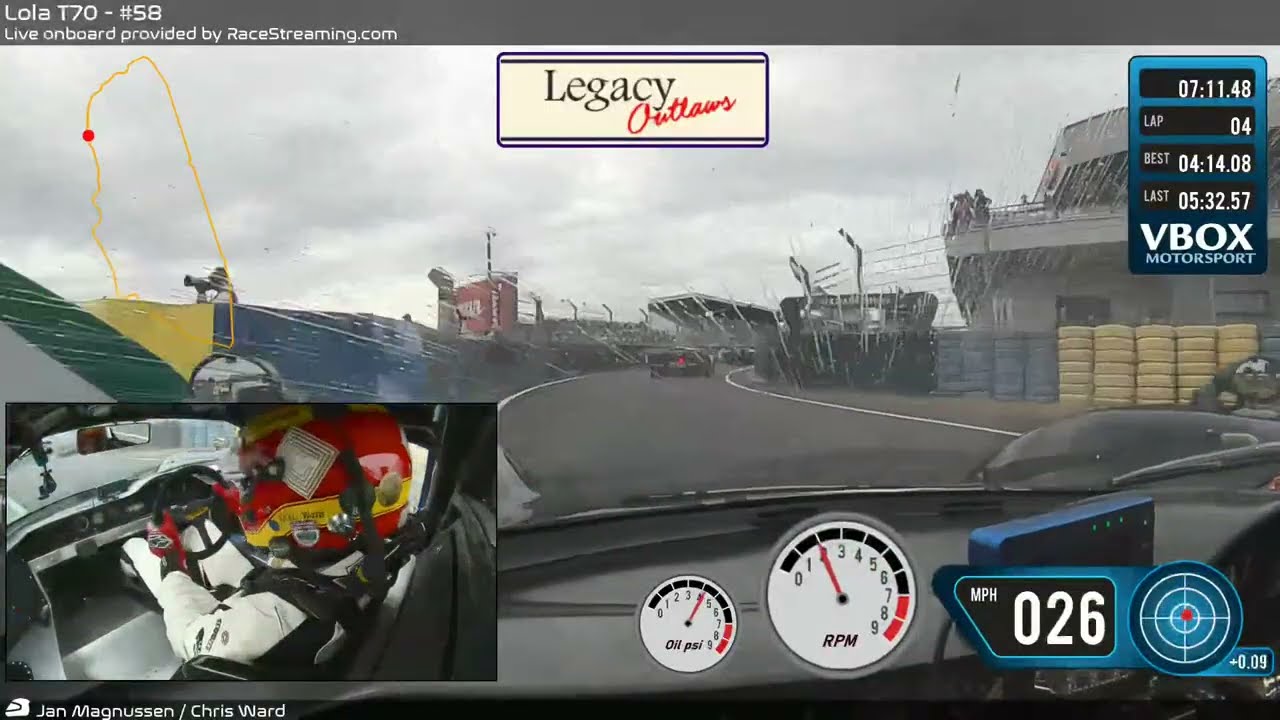 Onboard live stream at Le Mans Classic - Lola T70 - Chris Ward & Jan Magnussen