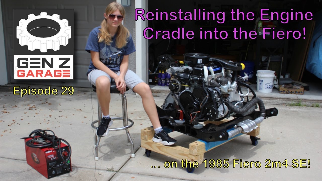 Reinstalling the Engine Cradle into the Fiero! : Gen Z Garage Episode 29