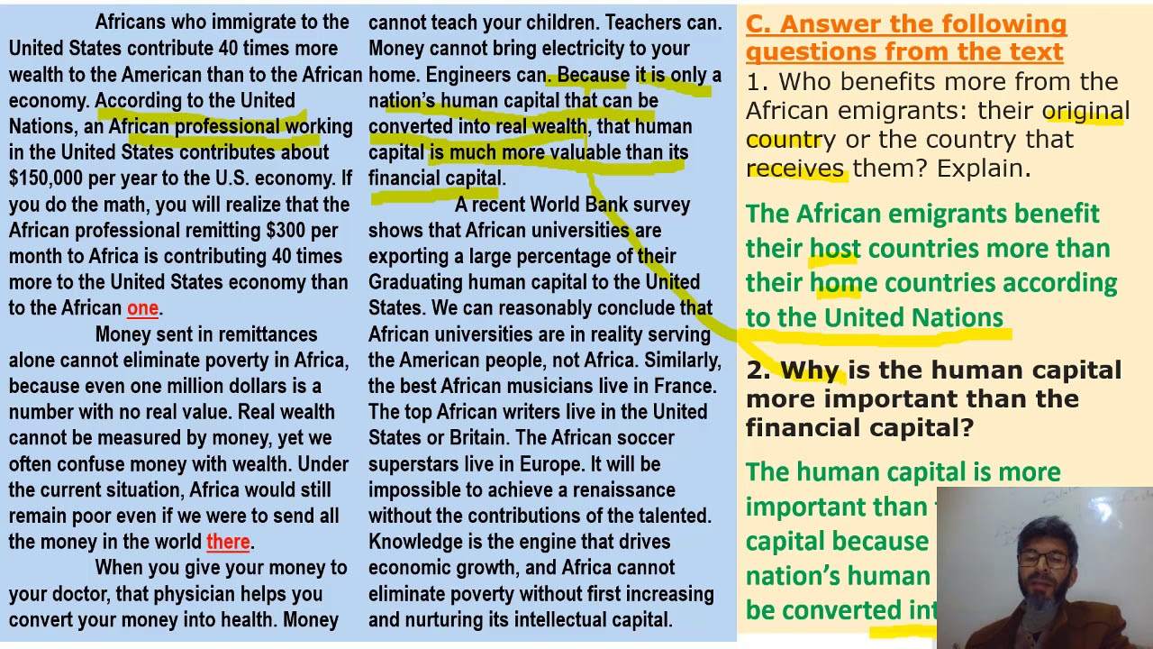 reading: brain drain Part 2 (answers)
