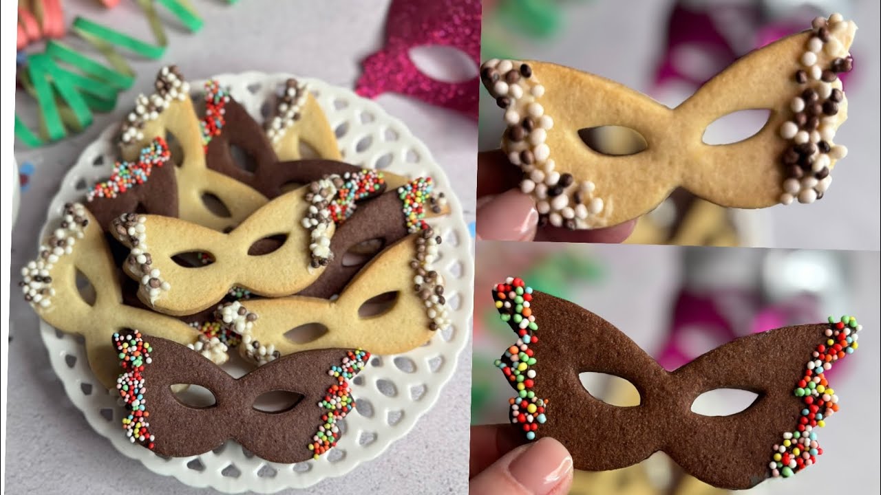 Biscotti MASCHERINE DI CARNEVALE di Pasta Frolla RICETTA FACILE