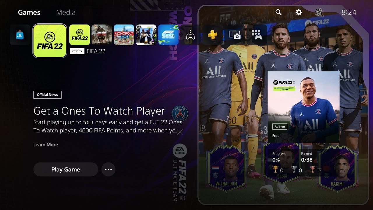 FIFA 22 Start UP Screen + FULL Menu Walkthrough - PS5