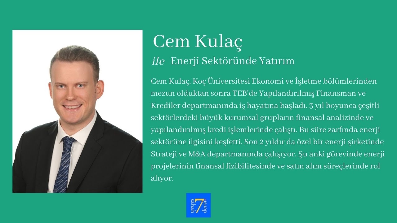 Cem Kulaç ile Enerji Sektöründe Yatırım