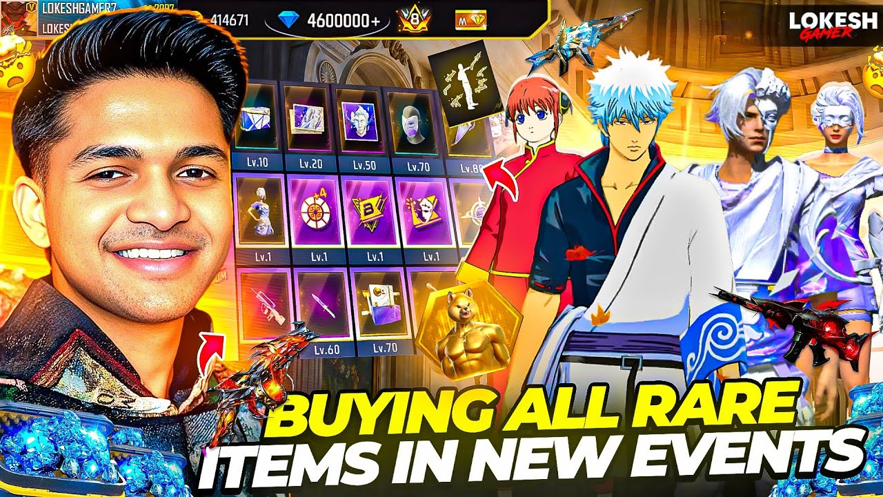 Free Fire Buying All Rare Items In New Event 100k Diamonds Wasting Garena Free Fire 