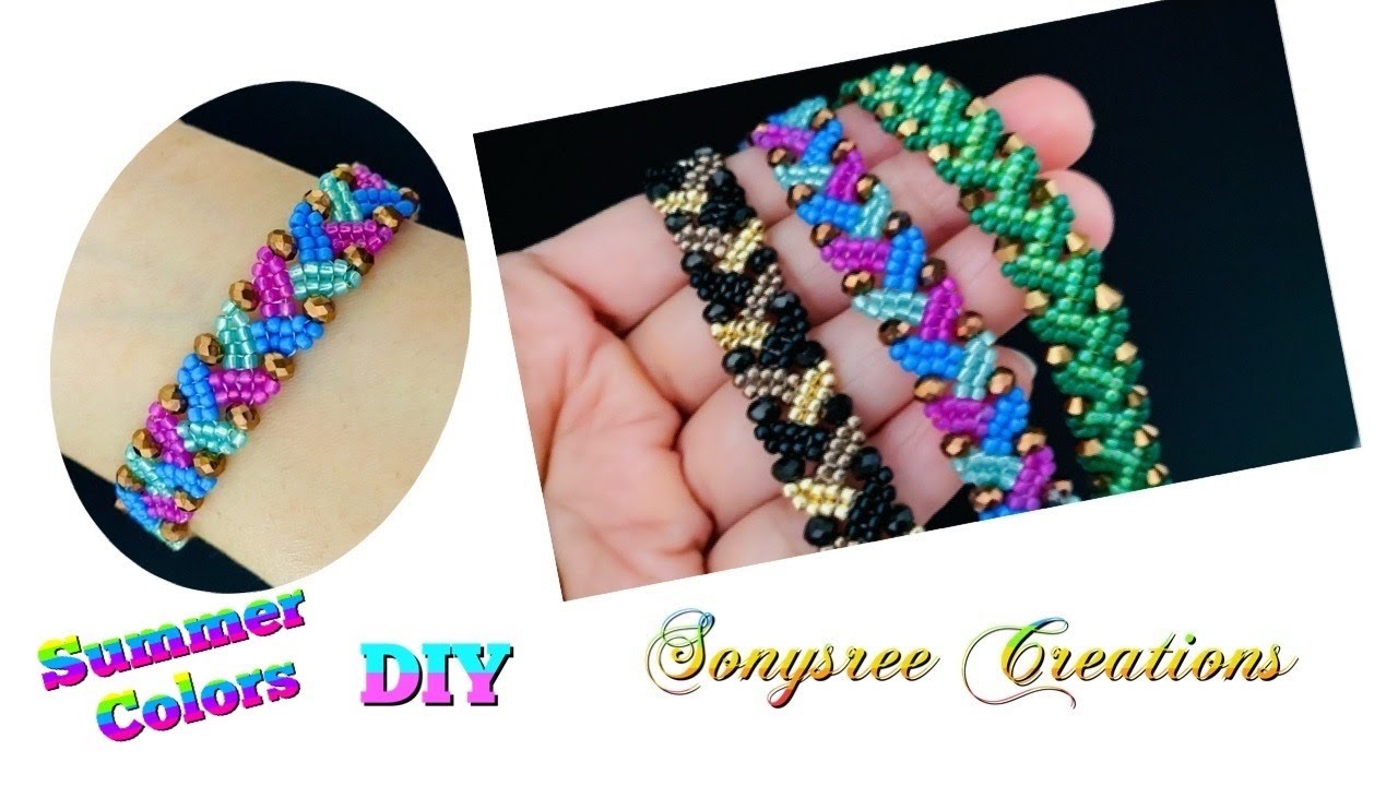 Herringbone braided Bracelet || DIY Beaded Bracelet