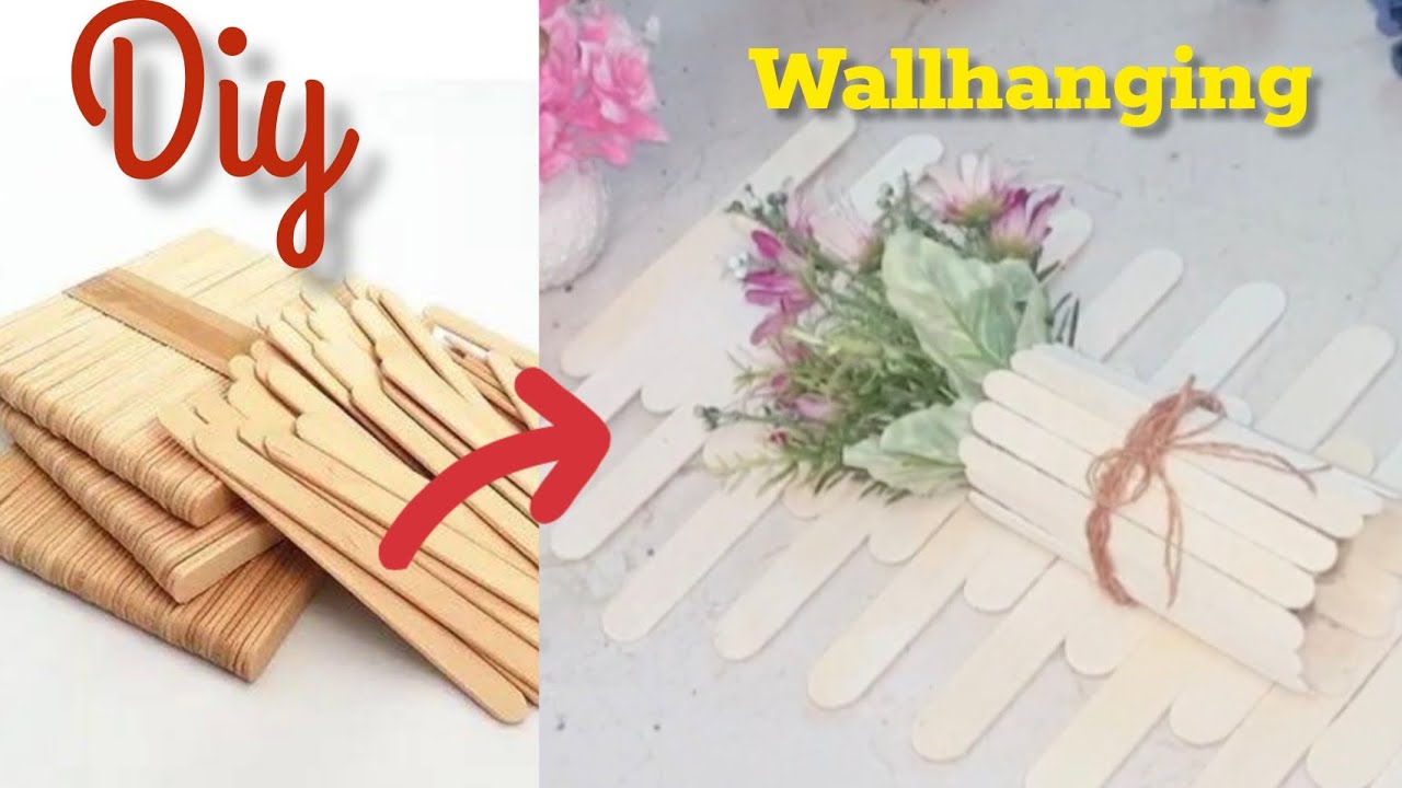 popsicle stick crafts wall hanging |popsicle stick crafts wall decor @creativekraftsndiy5289