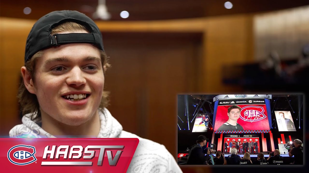 Cole Caufield re-watches his draft selection