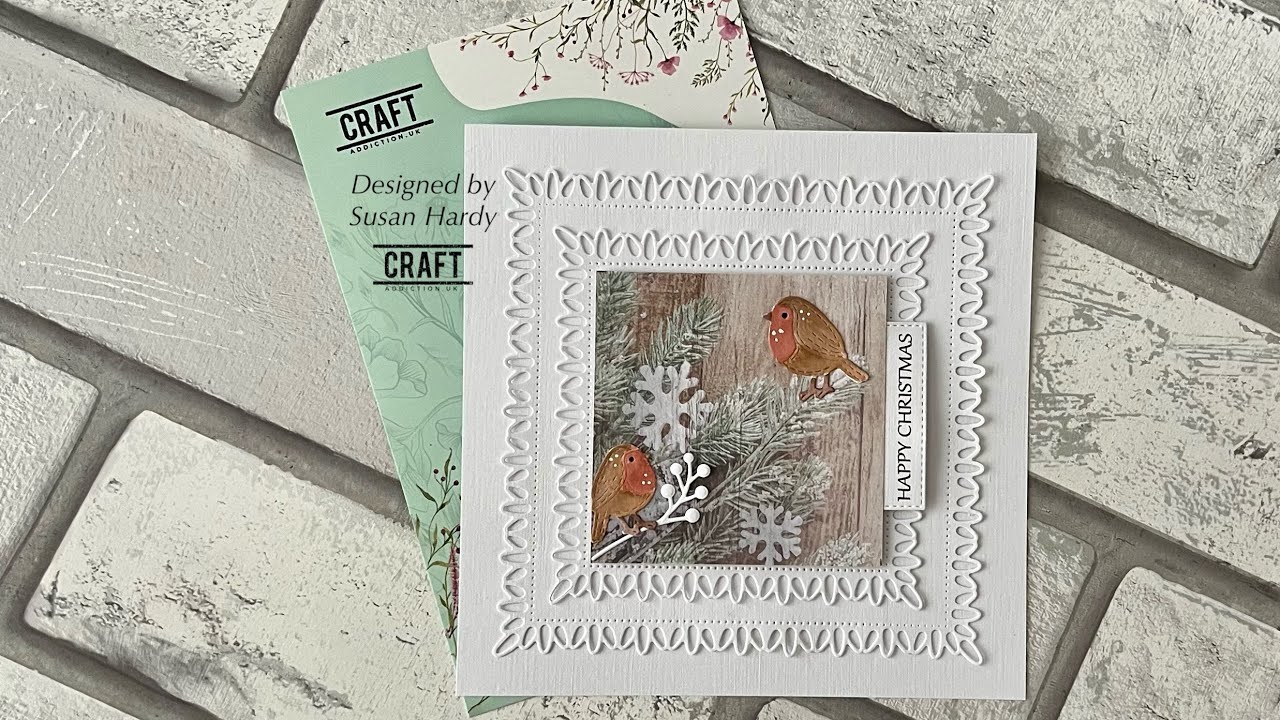 Легко… Элегантная рождественская открытка #craftaddictionuk# Код купона Susan5