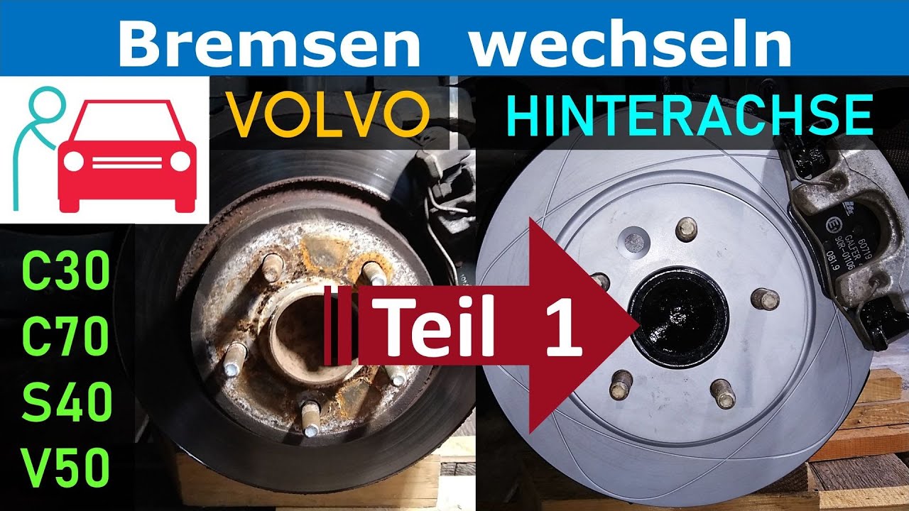 Bremsen wechseln beim Volvo S40/V50 an der Hinterachse ohne Hebebühne - ATE PowerDisc / Teil 1