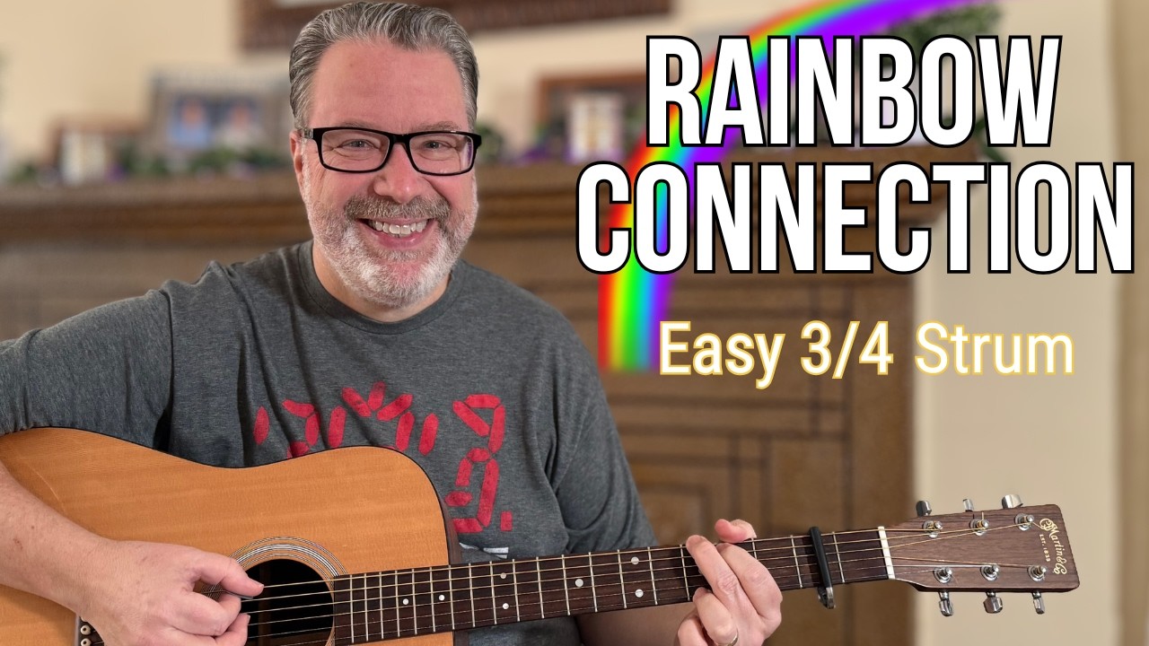 Урок игры на гитаре от Rainbow Connection &ndash; освоение ритма 3/4 (простой и расслабленный вариант)