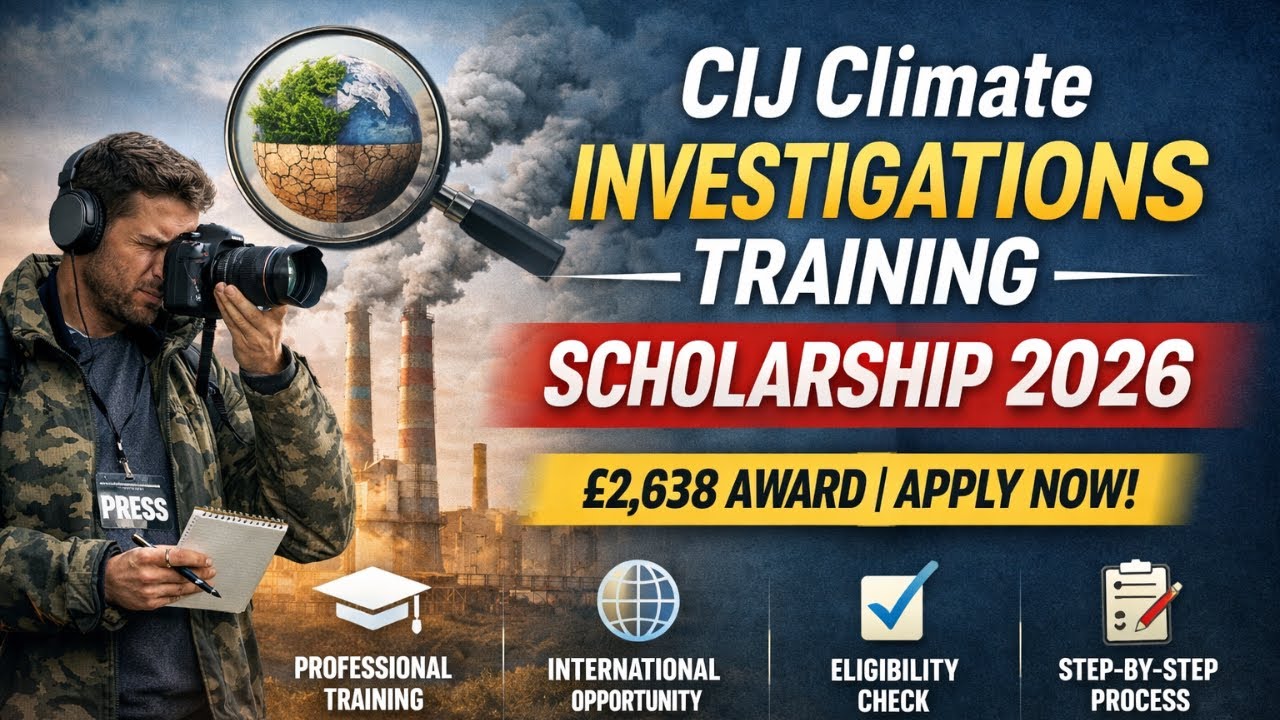 CIJ Climate Investigations Training Scholarship 2026 | £2,638 Award | Apply Online