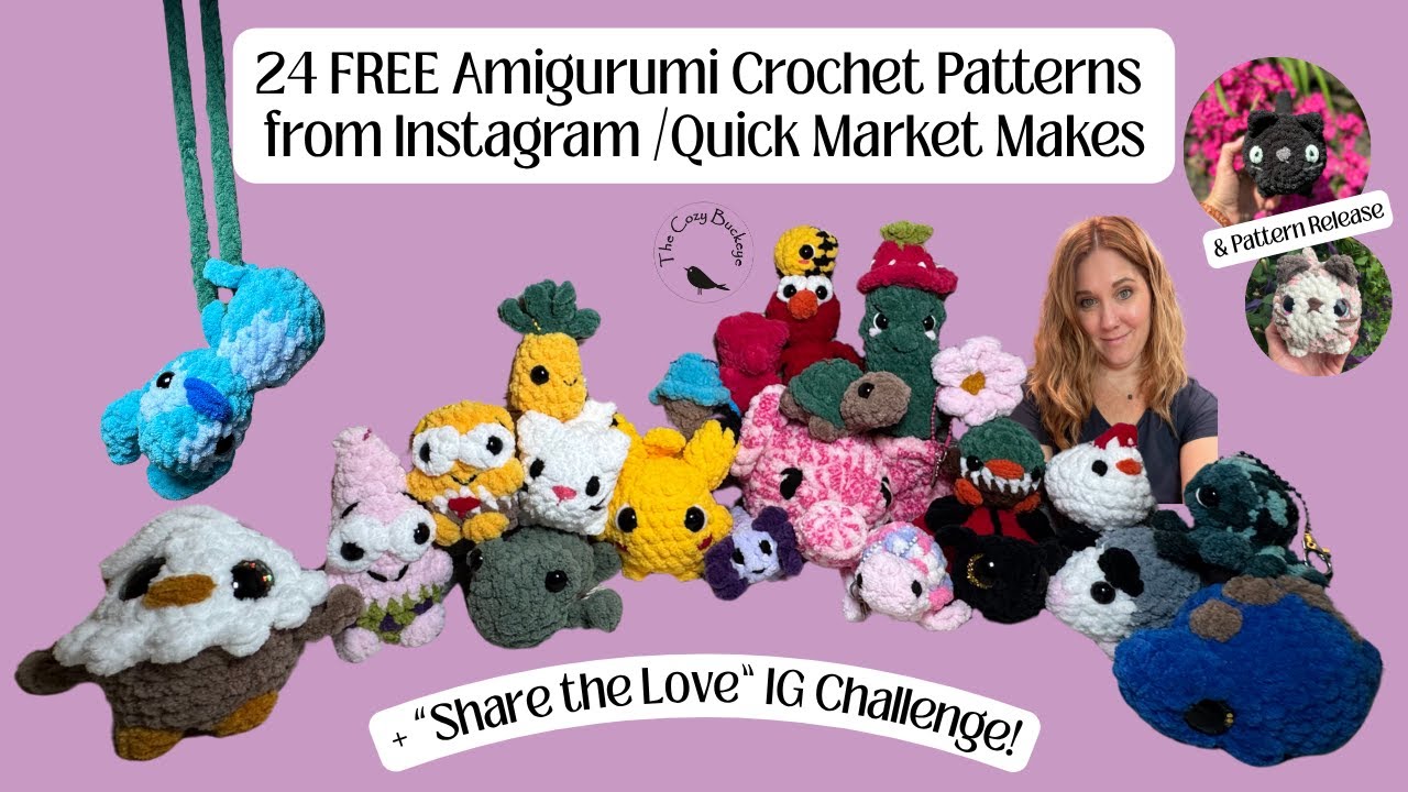 24 FREE Instagram Crochet Patterns Great for Markets I Pattern Release + Share the Love IG Challenge