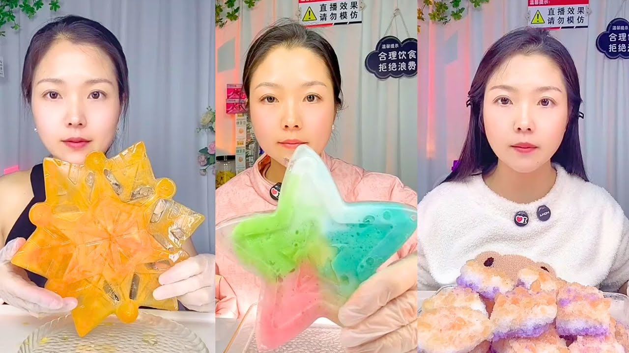 Colorful Crystal Ice Eating Show – Calm Chinese ASMR #10