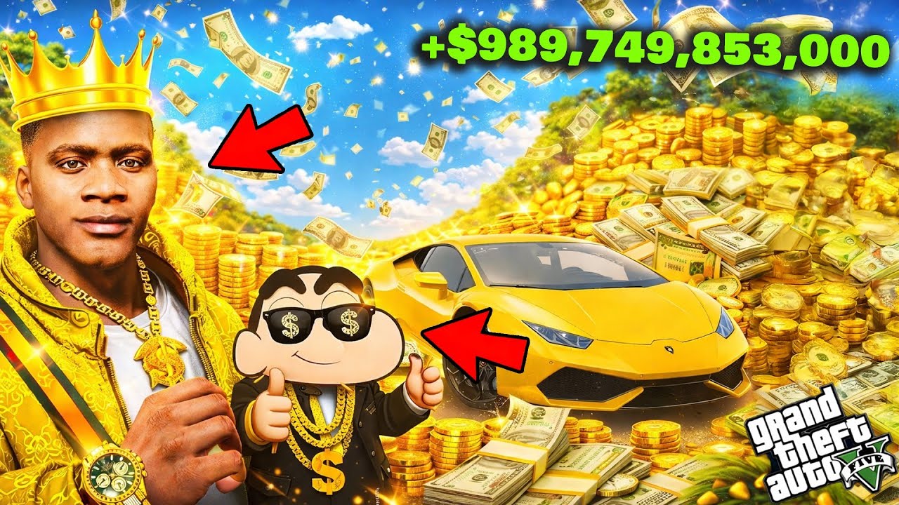 ShinChan & Franklin Change Their Poor Life into Millionaires Life in GTA 5 Telugu | #gta5
