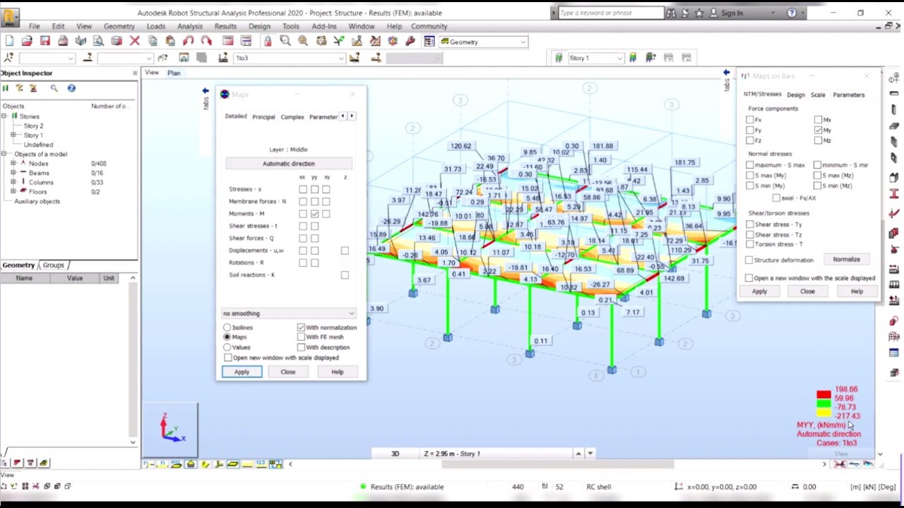 2story building analysis and design by Robot Structural Analysis and Design